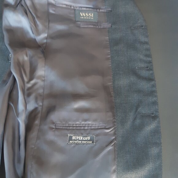 Corneliani Bespoke 40R Charcoal Men's Wool Sport Jacket Super 120s - Picture 8 of 16